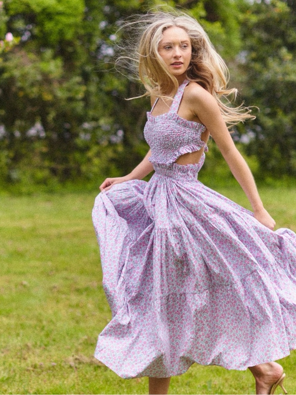 Floral Smocked Midi Dress